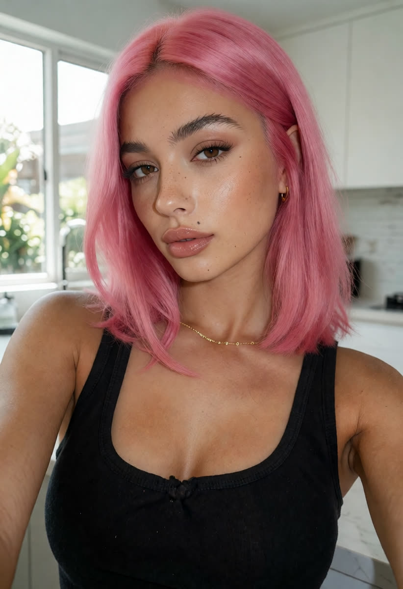 Sogni Krea v0.3: Brighter pink with a recognisable face and similar cut.