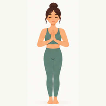 Reference drawing: Mountain pose, prayer hands