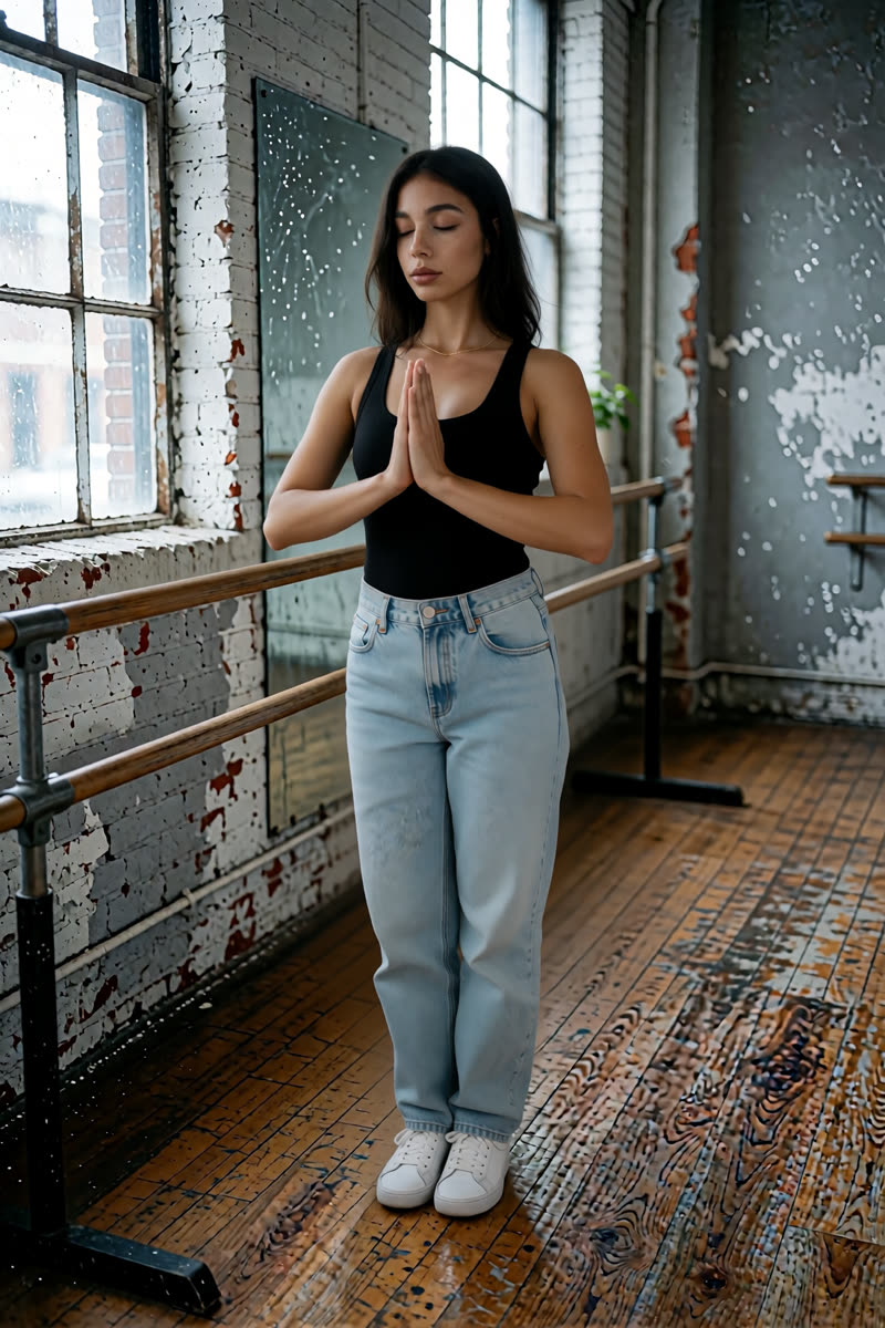 Mountain pose, prayer hands, Sogni Krea v0.3