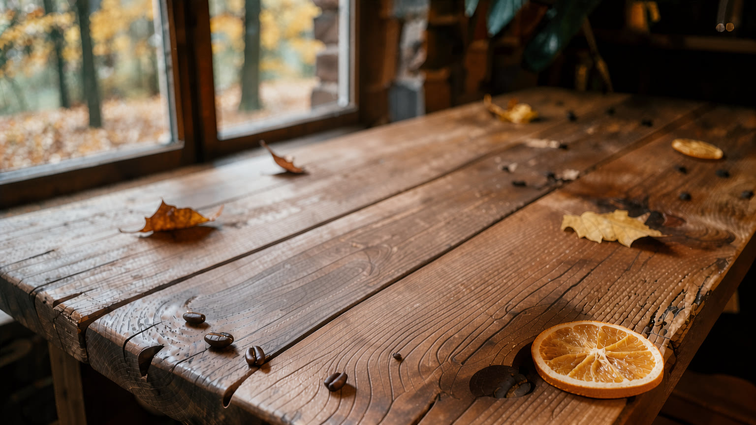 The same table with the cup and saucer removed.