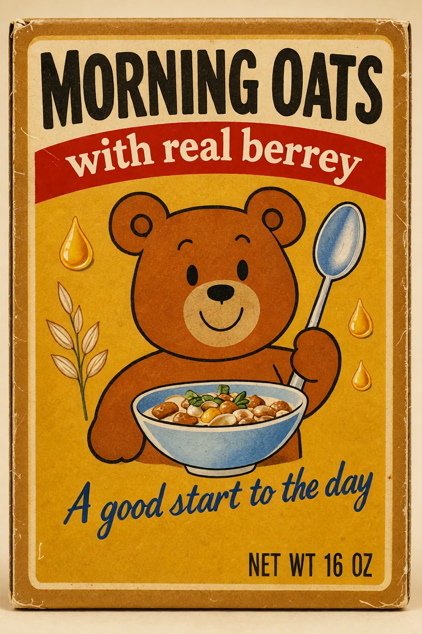 Krea 2 Identity Edit v1.2: change the words on a cereal box, an edit of the cereal box