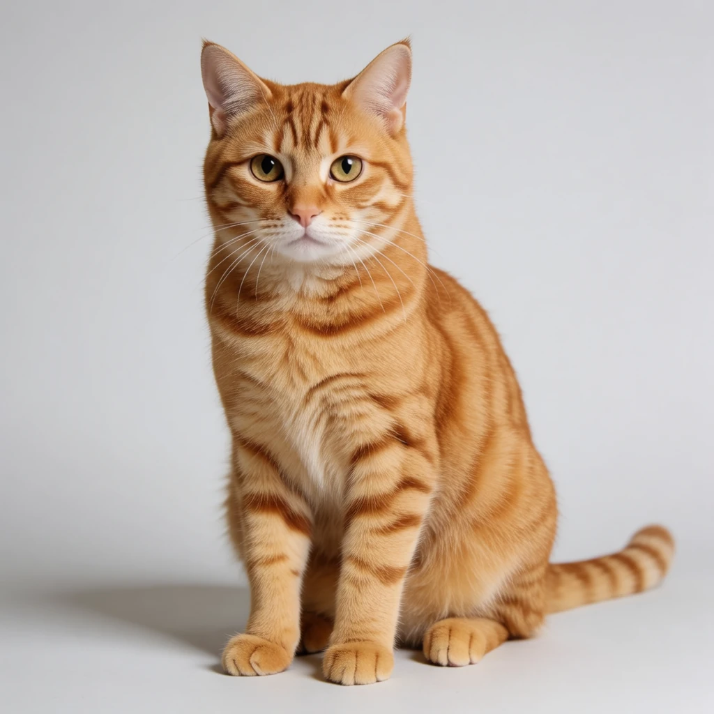 Reference 6: a ginger tabby cat on a plain grey background