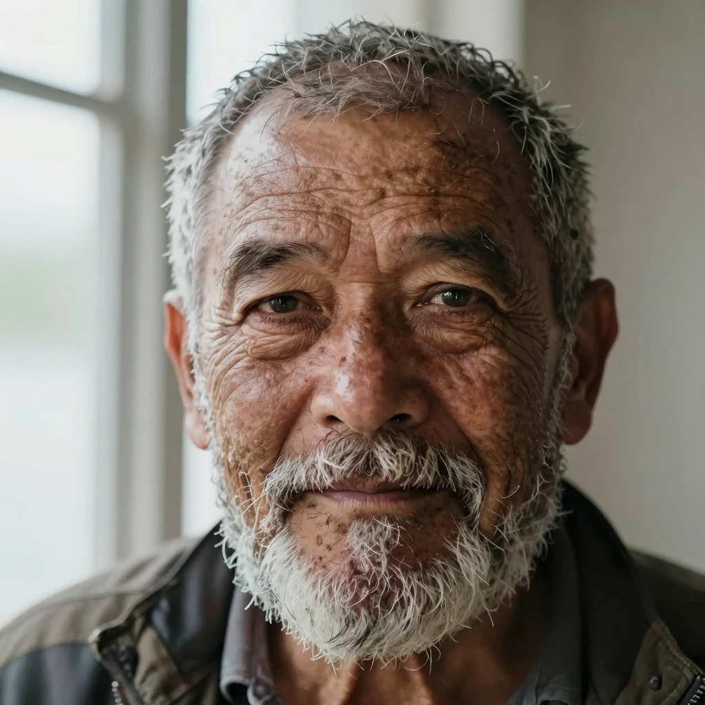 Z-Image Turbo: a close-up portrait of an old fisherman with a weathered face and grey beard