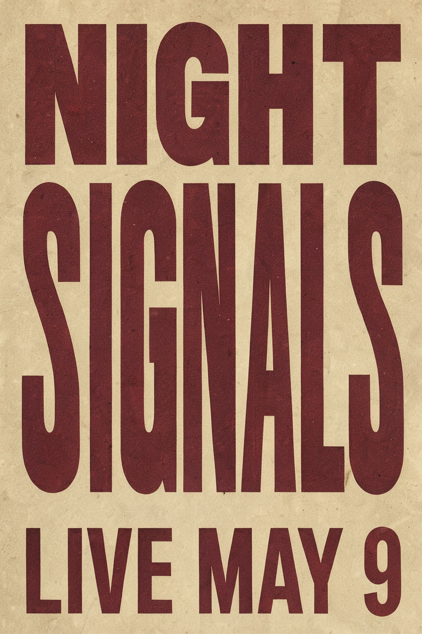 FLUX 3 Image Klein: a retro concert poster reading NIGHT SIGNALS