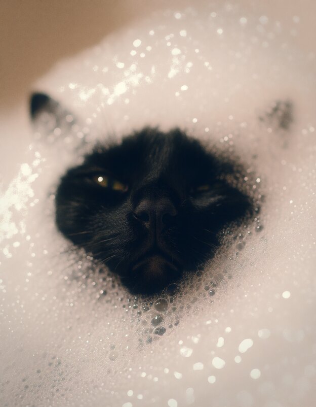 Black cat in the bubbles &mdash; BloomGirls