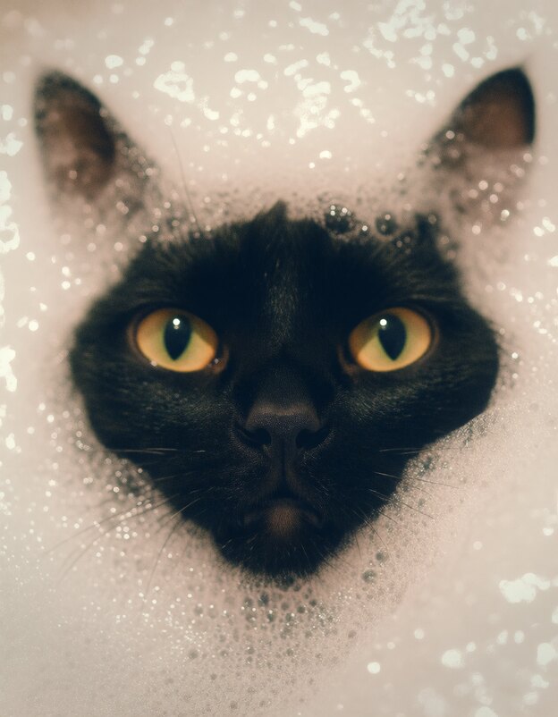 Black cat in the bubbles &mdash; Both