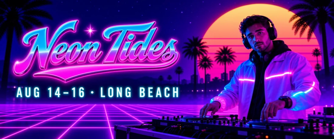 NEON TIDES festival banner, made with MOSS-Image 8-Step