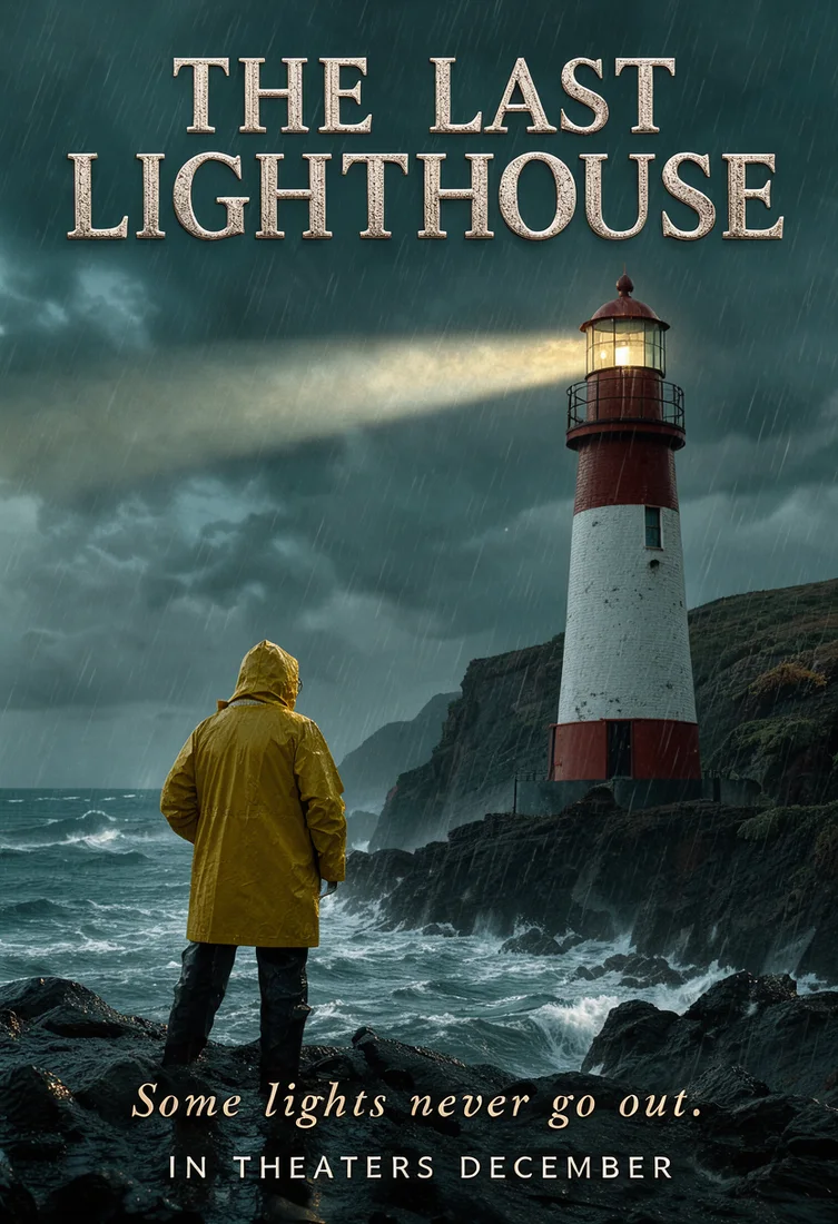 THE LAST LIGHTHOUSE film poster, made with FLUX 3 Image Klein