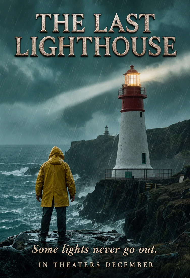 THE LAST LIGHTHOUSE film poster, made with FLUX 3 Image Klein