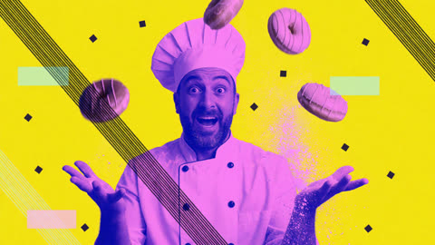 Sogni result: chef surrounded by donuts
