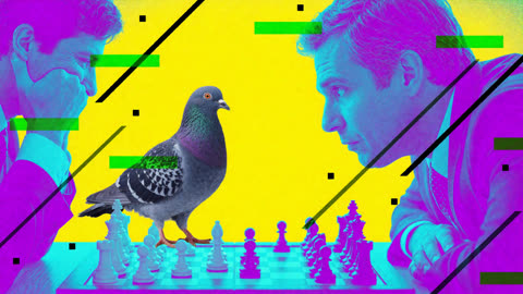 Sogni result: pigeon playing chess